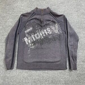 mfdm Men's Medium Long Sleeve Quarter Zip Sweater Y2K Grunge Independent